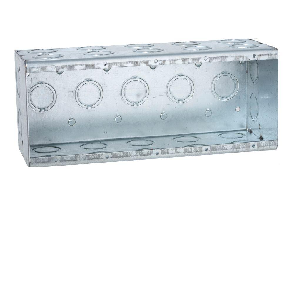 Hubbell-Raco 5390-0 :: Weatherproof Box, 3 Gang, (7) 3/4" Outlets, 2-5