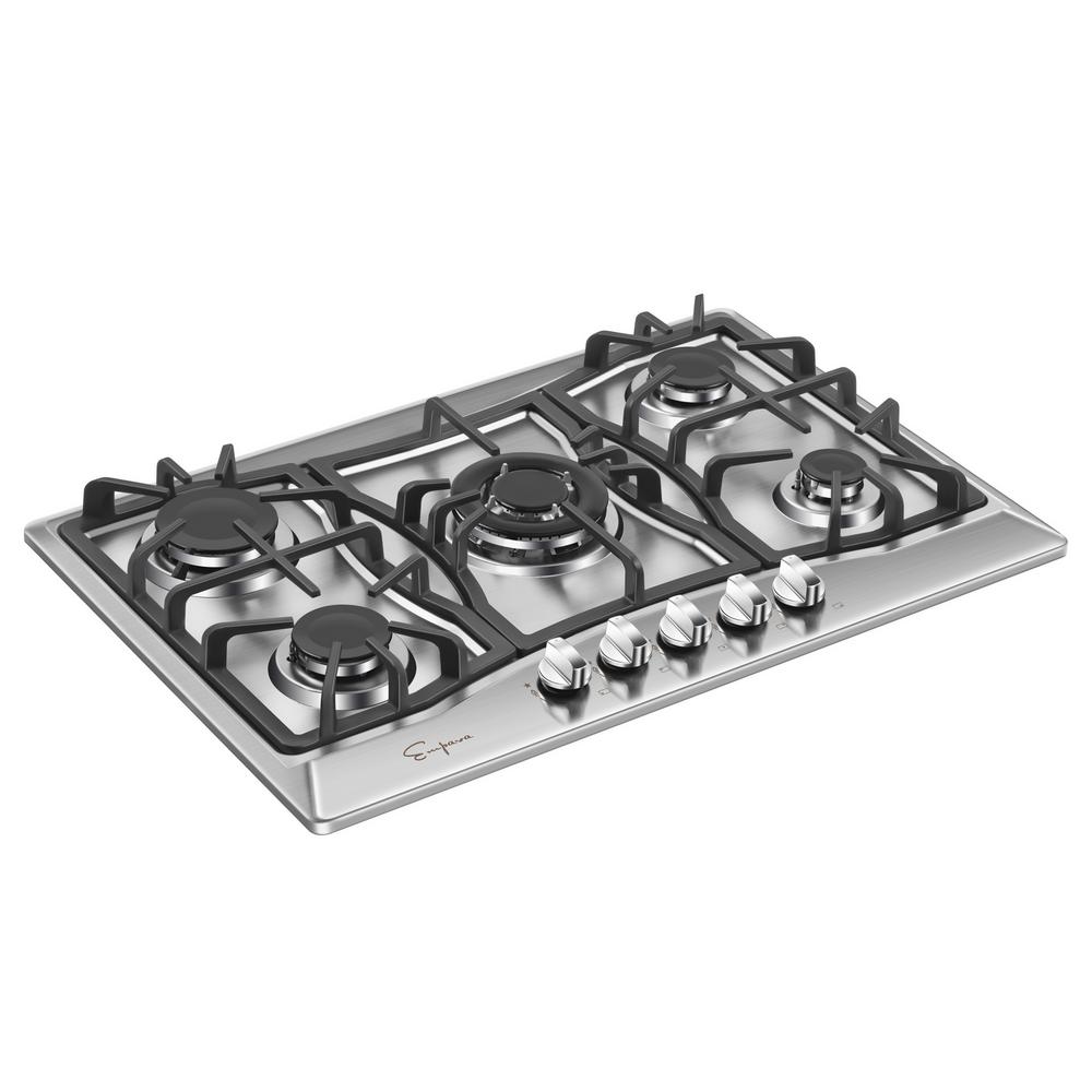 Empava 30 in. Gas Cooktop in Stainless Steel with 5 Burners including Power BurnersEMP30GT21