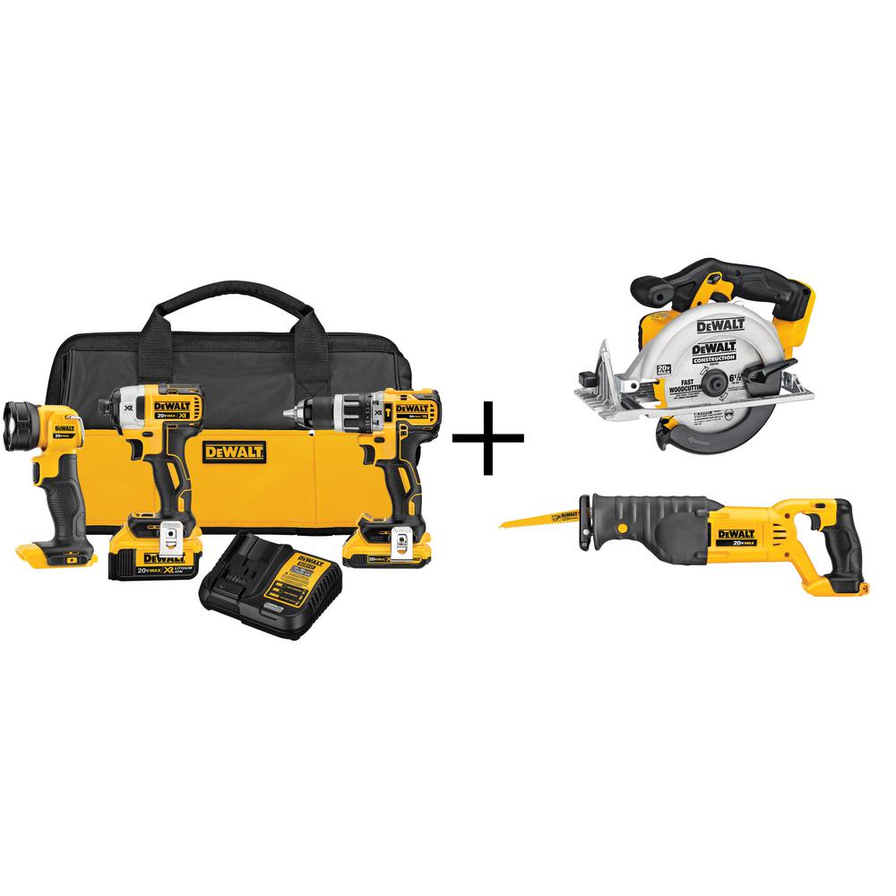 Dewalt 20 Volt Max Xr Lithium Ion Brushless Compact Cordless Combo Kit 3 Tool With Bonus Bare 2087