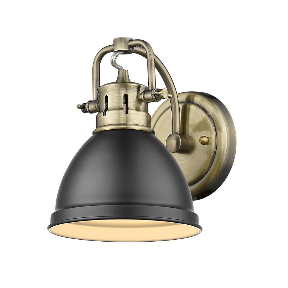 Golden Lighting Duncan Collection Aged Brass 1-Light Bath ... on Brass Sconce Light id=15473