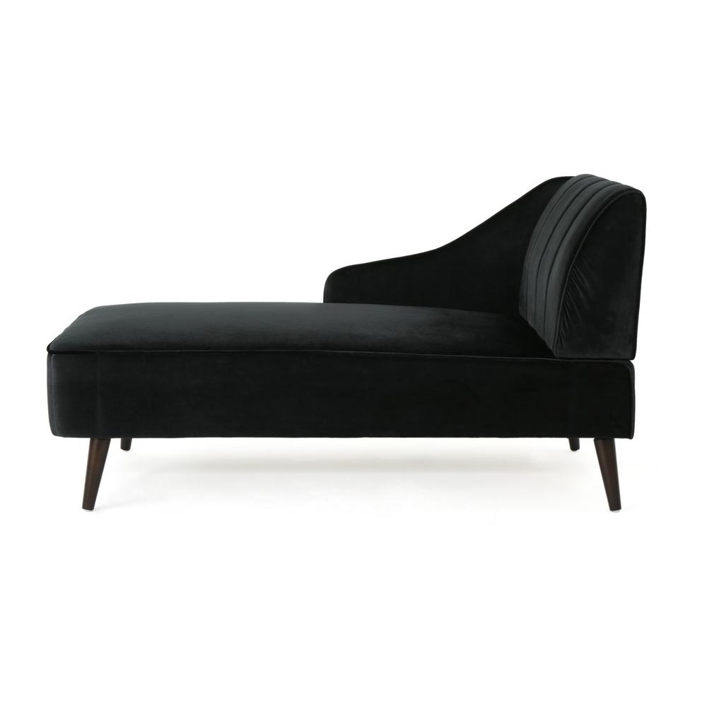 black velvet chaise lounge chair