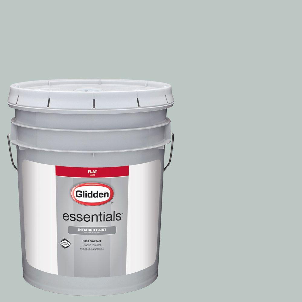 Glidden Essentials 5 Gal Hdgcn19 Icy Teal Flat Interior Paint Hdgcn19 Icy Teal Flat Interior Paint