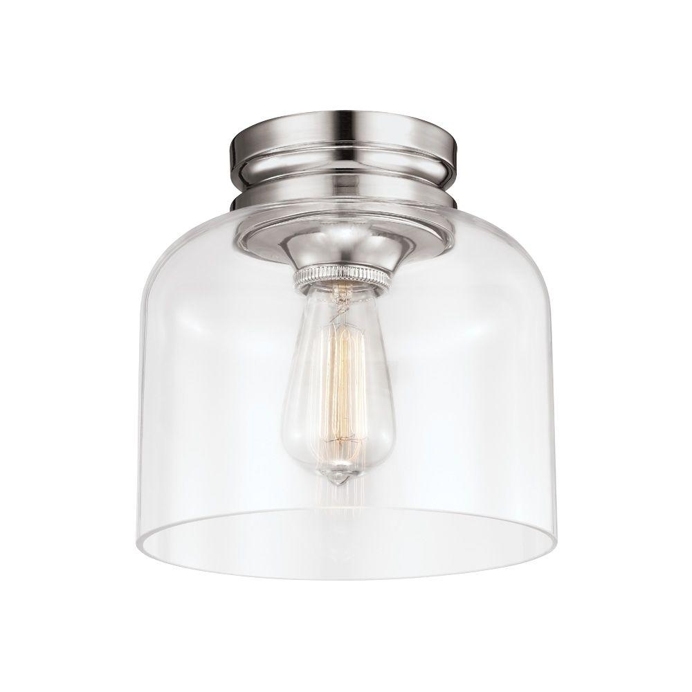 UPC 014817524741 product image for Feiss Hounslow 9 in. W. 1-Light Polished Nickel Flush Mount | upcitemdb.com