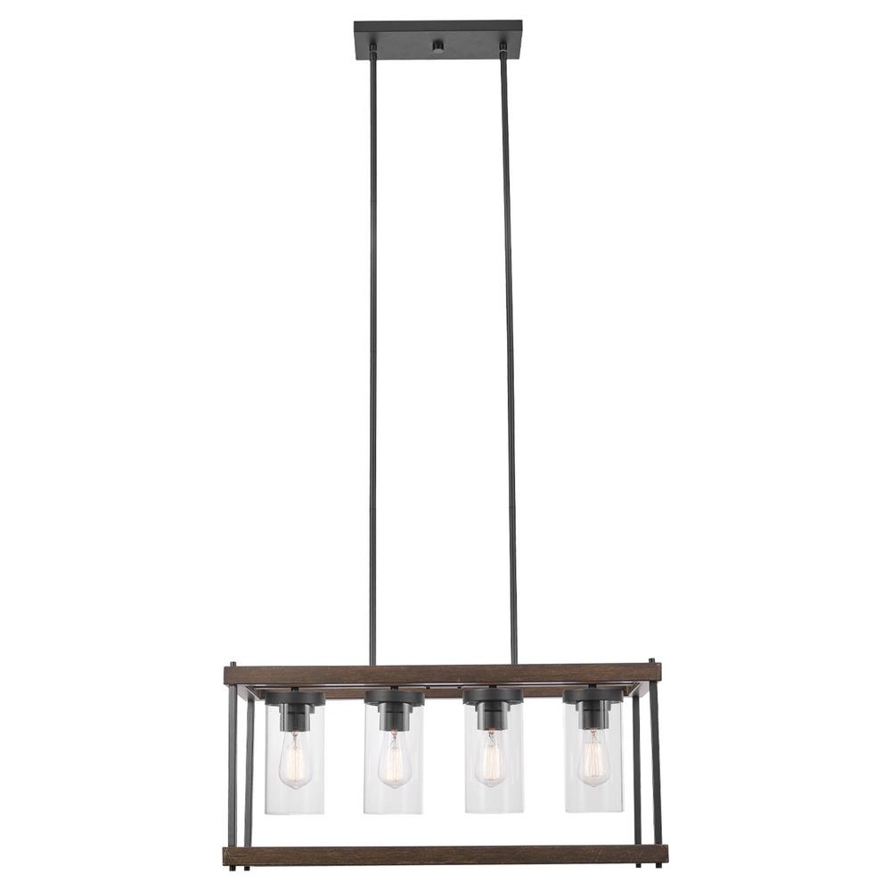 Clear Seeded Glass Shades Matte Black Globe Electric 44243 Tyson 6-Light Outdoor//Indoor Chandelier