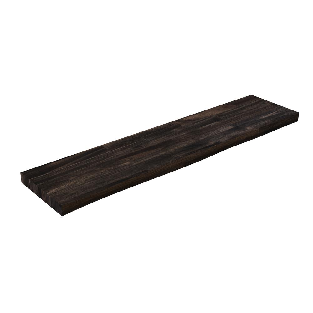 Interbuild 3 ft. 6 in. L x 10 in. D x 1.5 in. T Live Edge Butcher Block ...