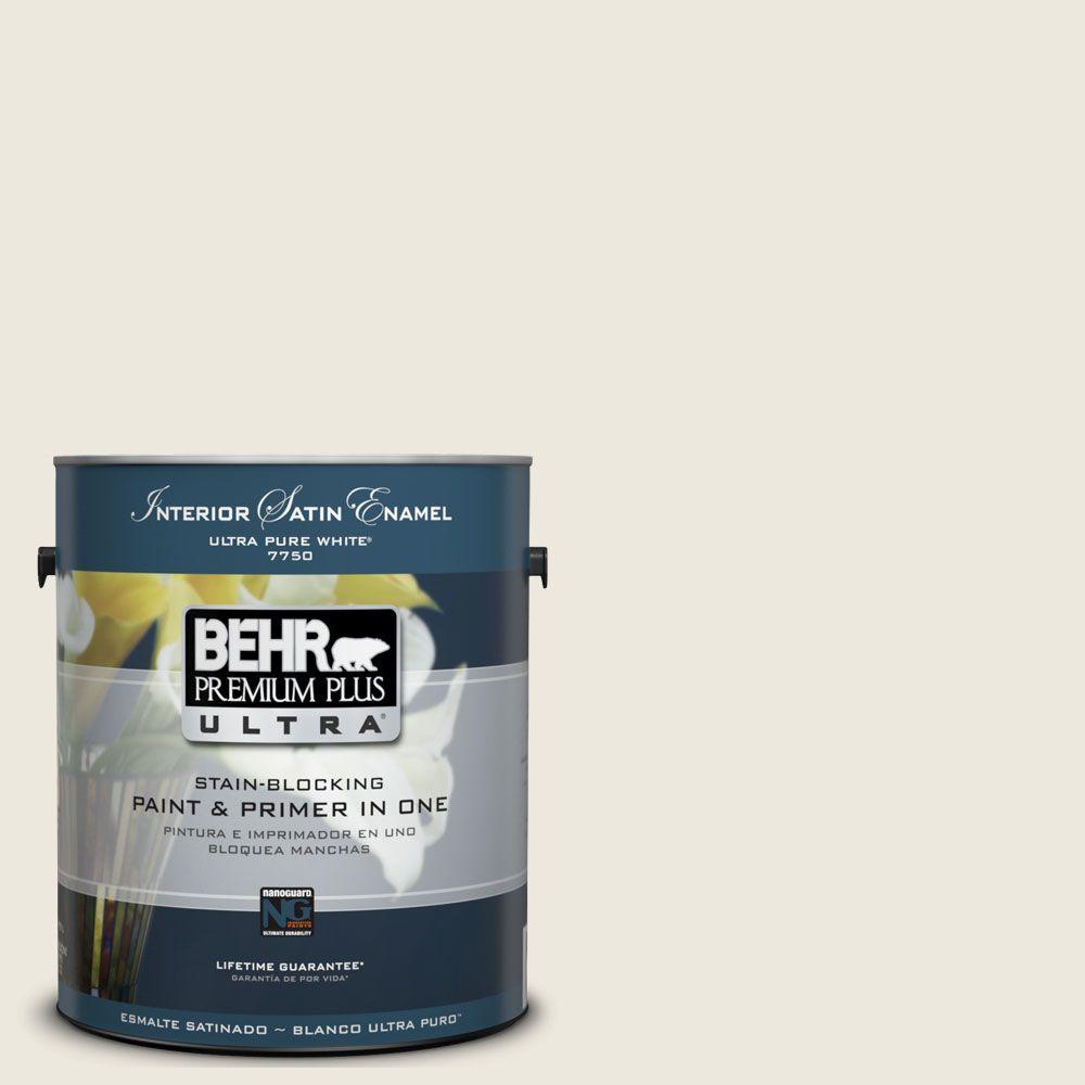 BEHR Premium Plus Ultra 1Gal. UL19013 Ivory Palace Interior Satin