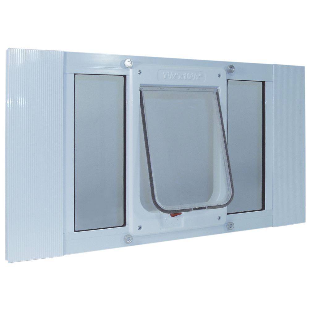 Ideal Pet 7 5 In X 10 5 In Large White Chubby Kat Pet Door Insert For 27 In To 32 In Wide Aluminum Sash Window