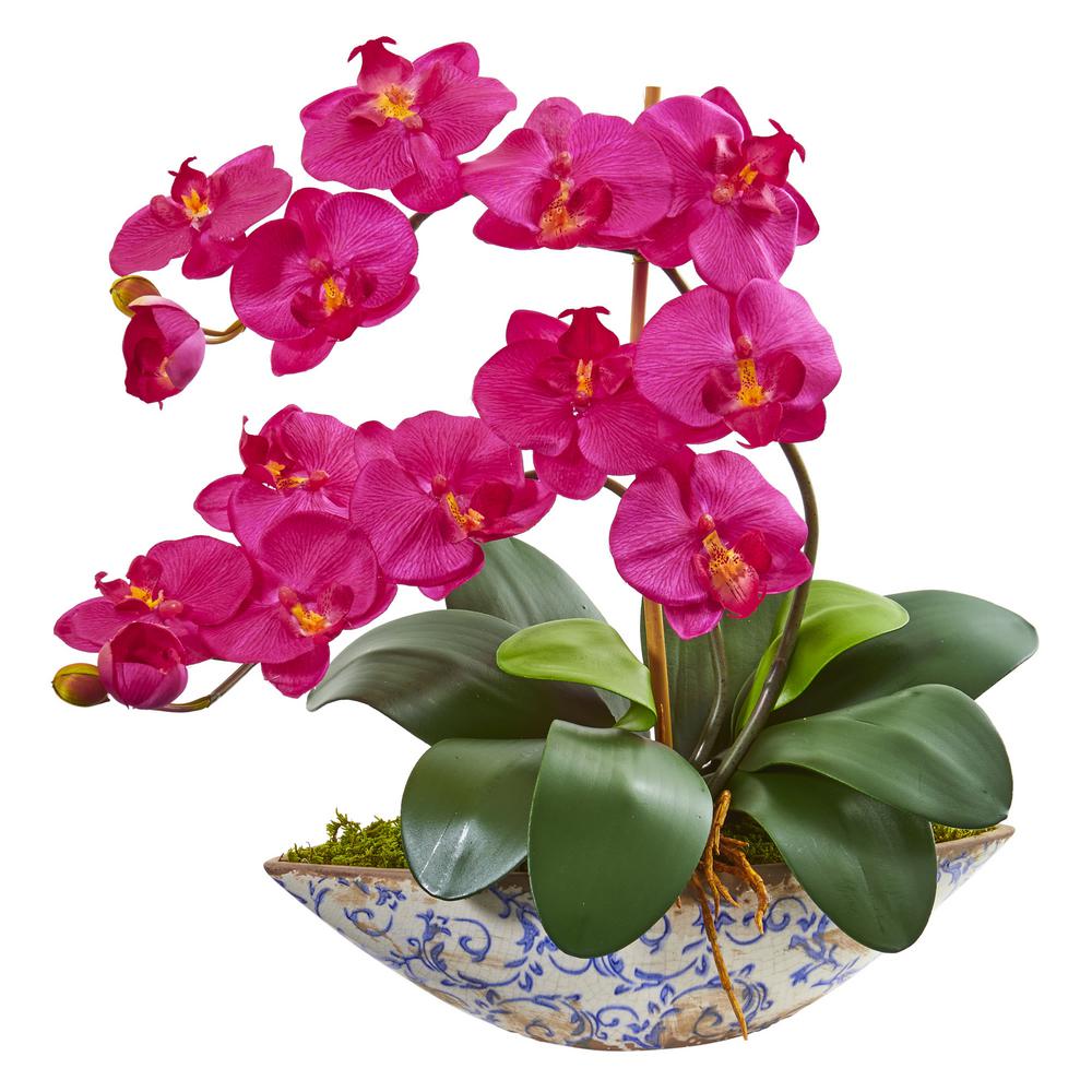 Nearly Natural Indoor Phalaenopsis Orchid Artificial Arrangement