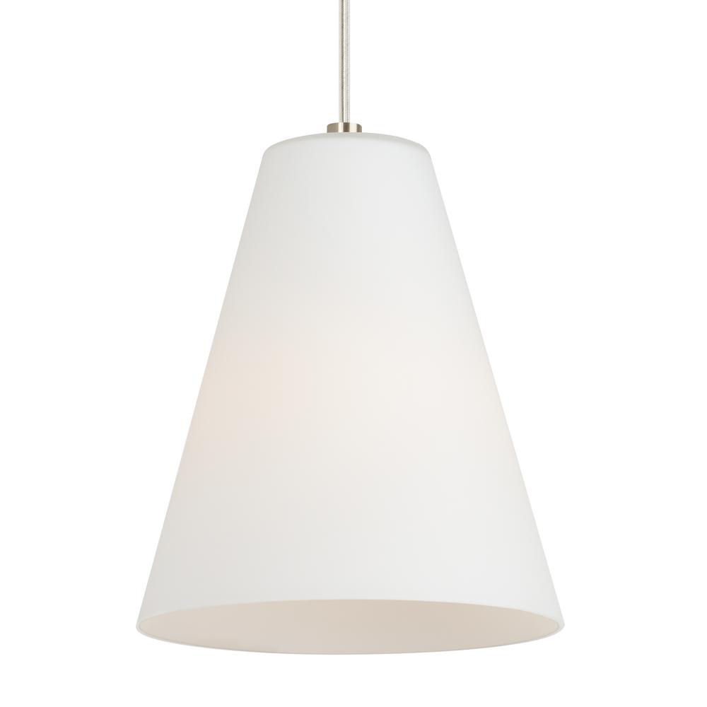 Mati 7 5 In W X 8 9 H 1 Light Matte White Etched Gl Shade Modern Cone Pendant With Satin Nickel Canopy Mati 7 5 In W X 8 9 H 1 Light Matte White Etched Gl Shade Modern Cone Pendant With Satin Nickel Canopy