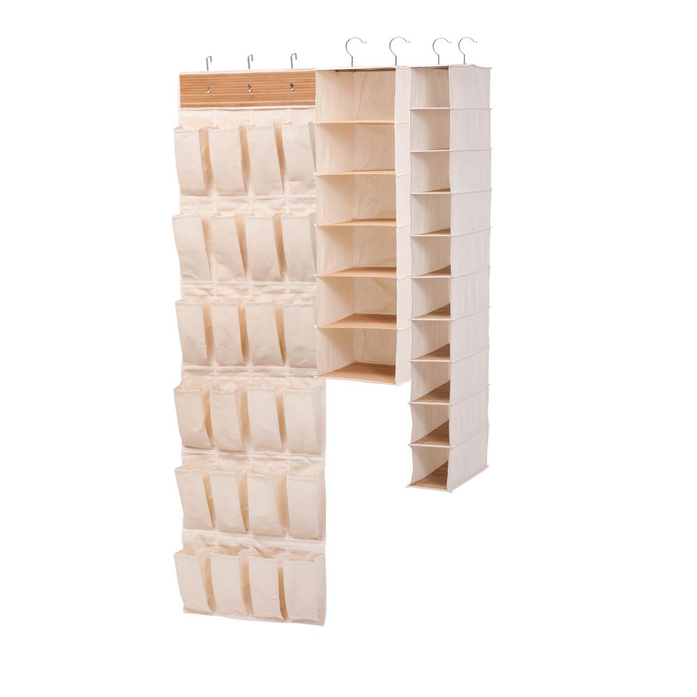 Honey Can Do Storage Bundle In Bamboo Hanging Organizer 3 Piece