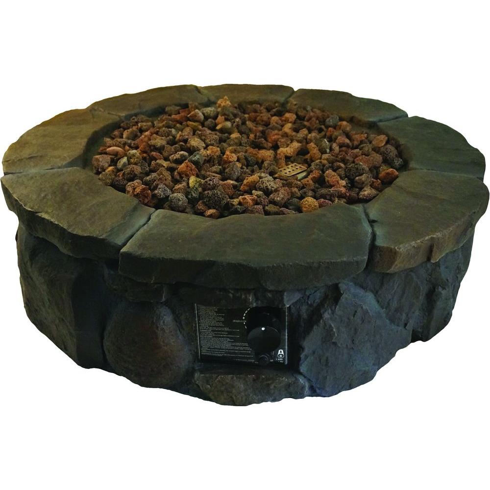 Hampton Bay 36 In Envirostone Propane Fire Pit 68163 The Home Depot