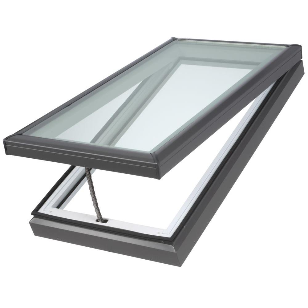 VELUX 22-1/2 in. x 46-1/2 in. Fixed Curb-Mount Skylight with ...