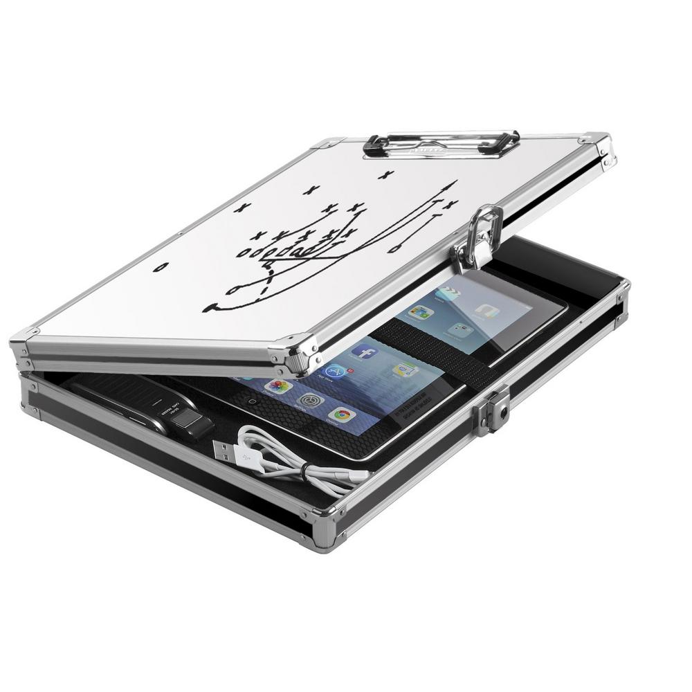 Locking Storage Aluminum Vaultz Clipboard Hard Black Solid Briefcase Case Paper