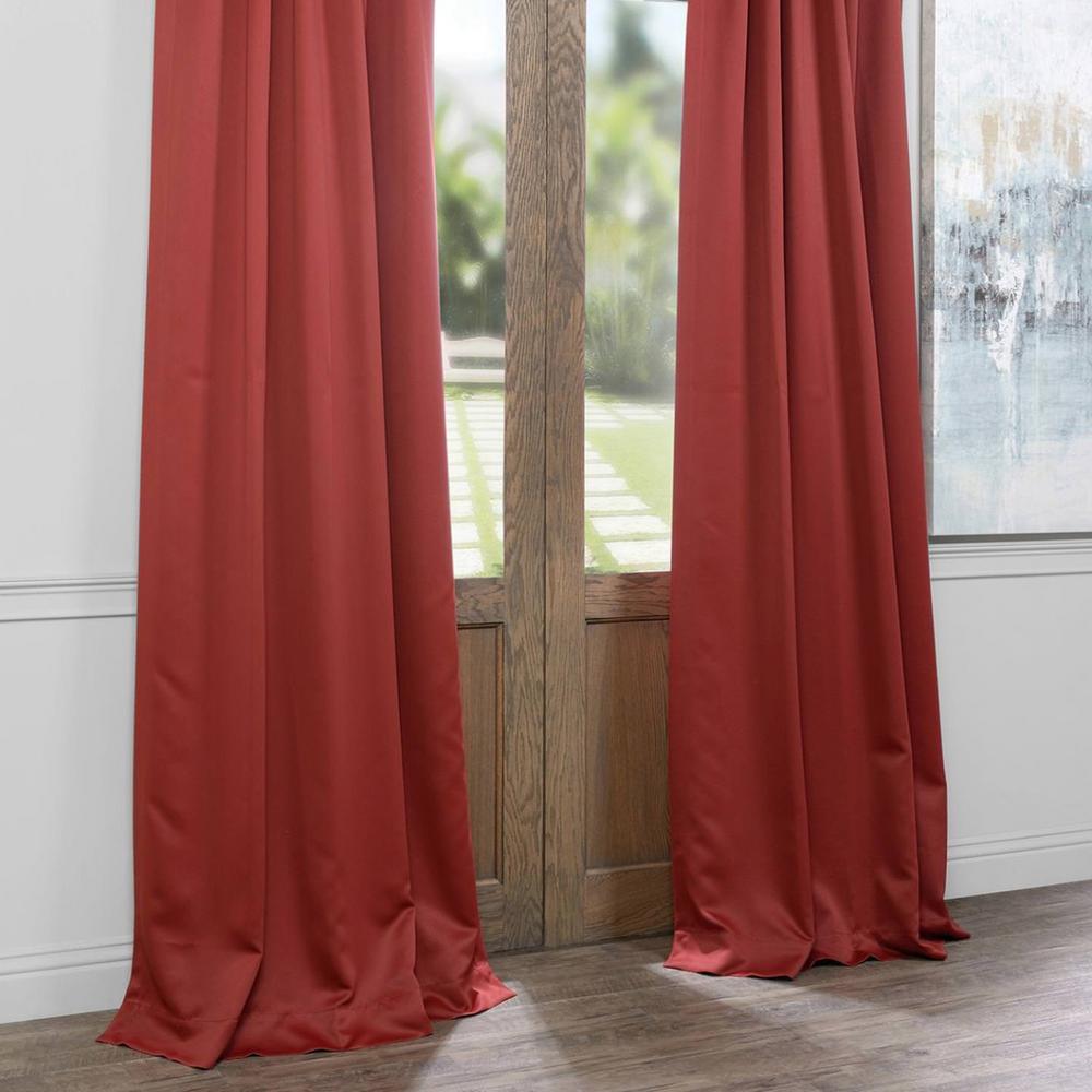 Exclusive Fabrics Furnishings Semi Opaque Brick Red Blackout