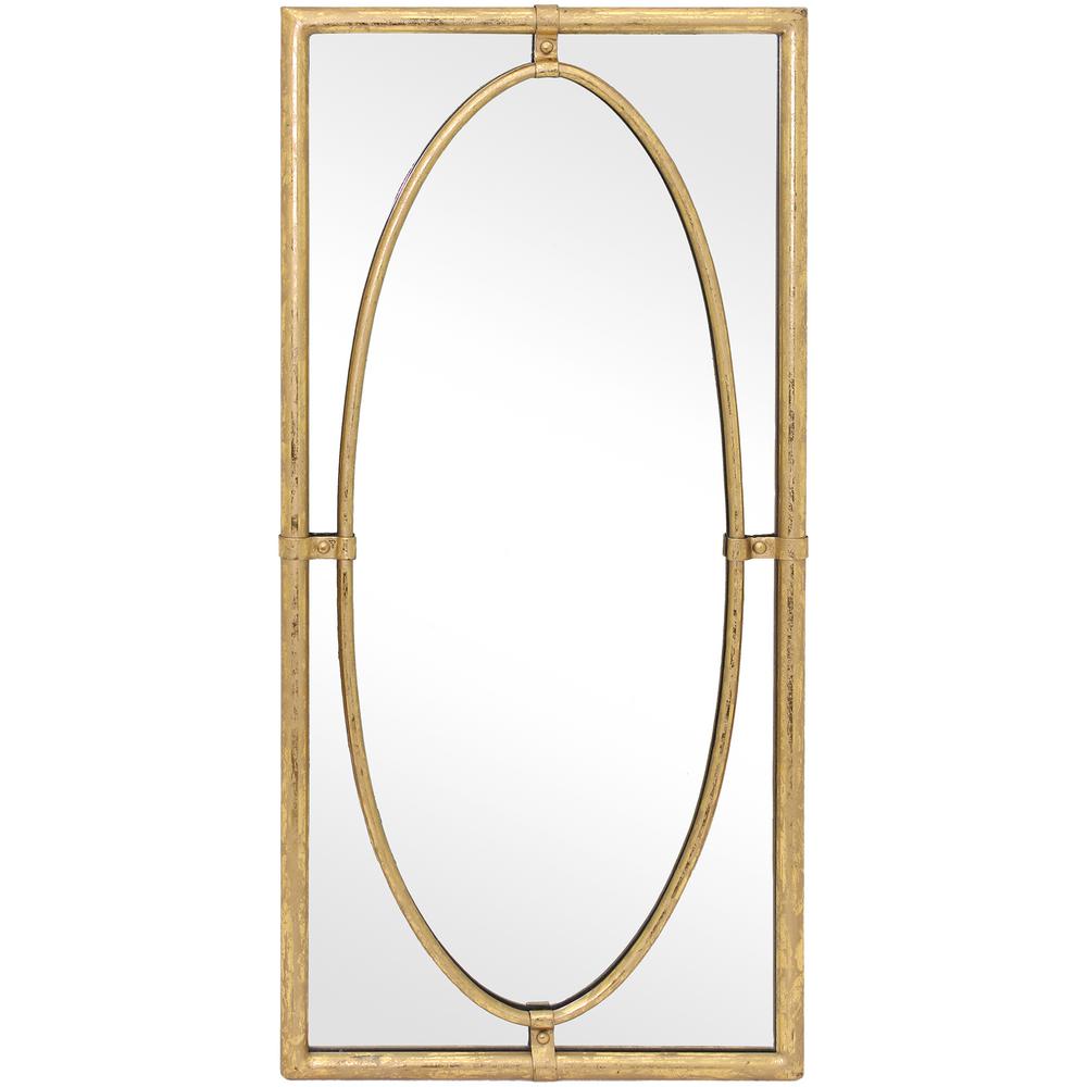 StyleWell Medium Rectangle Gold Antiqued Classic Mirror (30 in. H x 14 in. W)