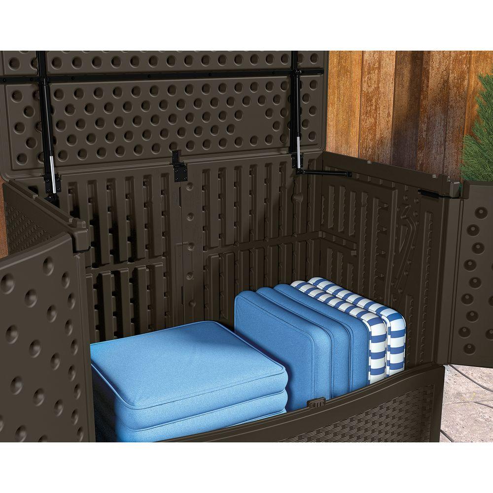 Vdb Suncast 195 Gallon Resin Backyard Oasis Storage And Entertaining Station Furniture Benches Stools