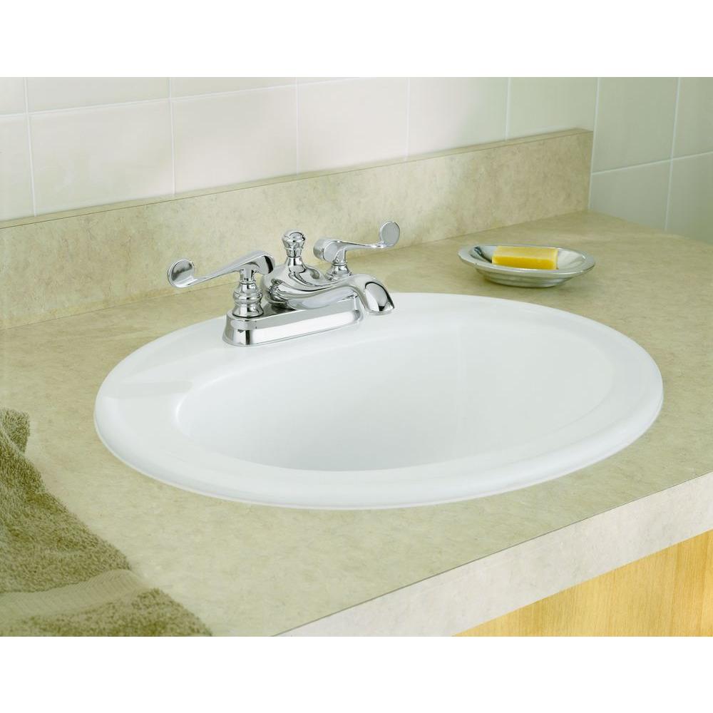 Kohler Pennington Top Mount Vitreous China Bathroom Sink In White With Overflow Drain Ex Tremes 