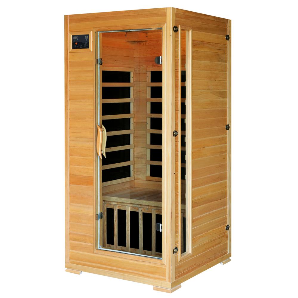 Radiant Sauna 1 to 2 Person Hemlock Infrared Sauna with 4 Carbon