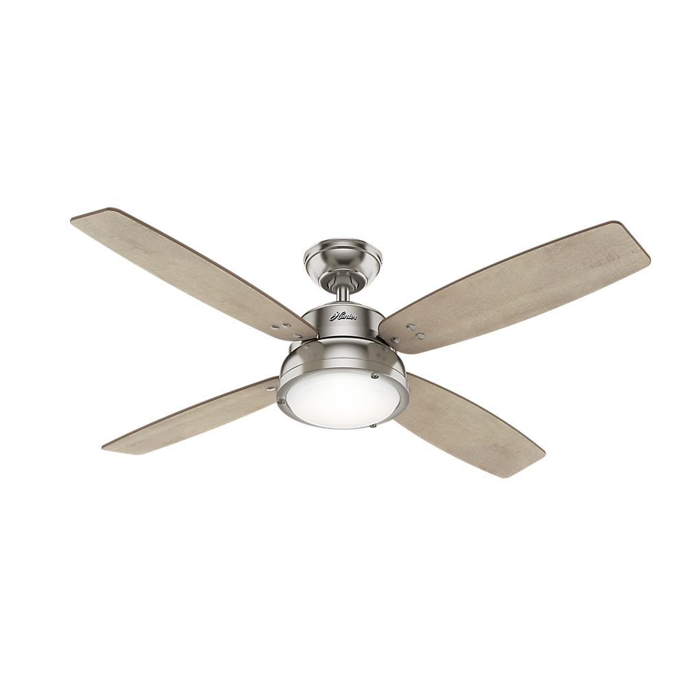 Hunter Wingate 52 In Led Indoor Brushed Nickel Ceiling Fan With Hunter Wingate 52 In Led Indoor Brushed Nickel Ceiling Fan With Light Kit And Handheld