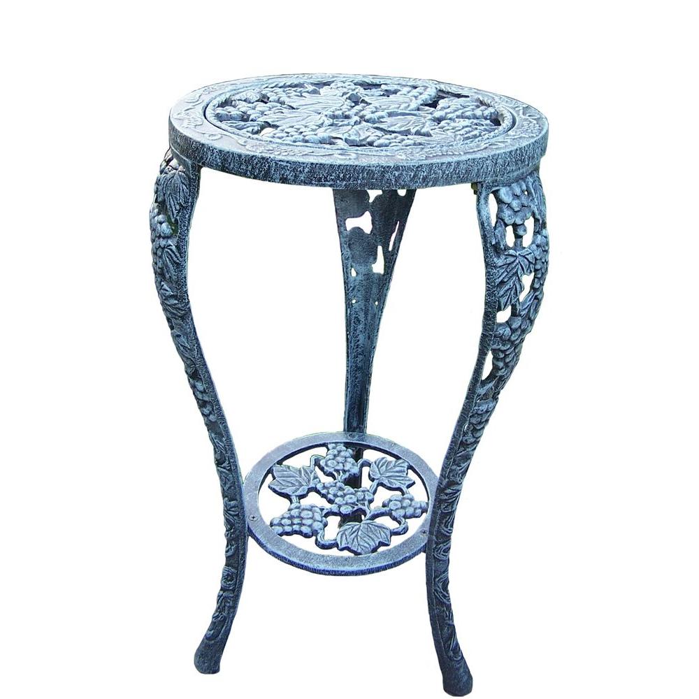 Oakland Living Plant Stand Outdoors The Home Depot Metal Grape Table Plant Stand