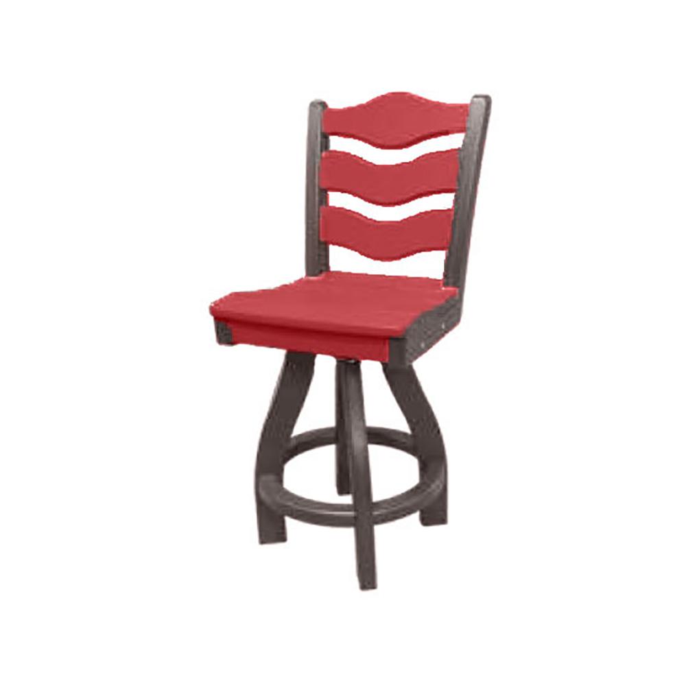 Perfect Choice Swivel Plastic Outdoor Bar Stool, Cardinal Red on MochaBY.OFCTSBHCR/M The