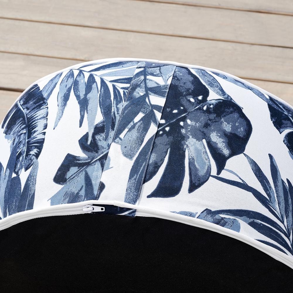 Ove Decors Marlowe Blue Leaf Oxford Polyester Outdoor Ottoman 15pot Marl01 Bl The Home Depot