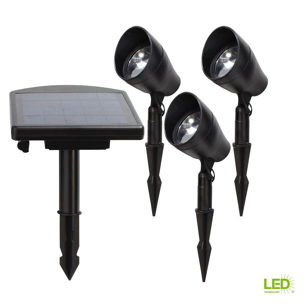 Hampton Bay Solar Black Outdoor Integrated Led 3000k Warm White Hampton Bay Solar Black Outdoor Integrated Led 3000k Warm White Landscape Spot Light Kit With Remote 3