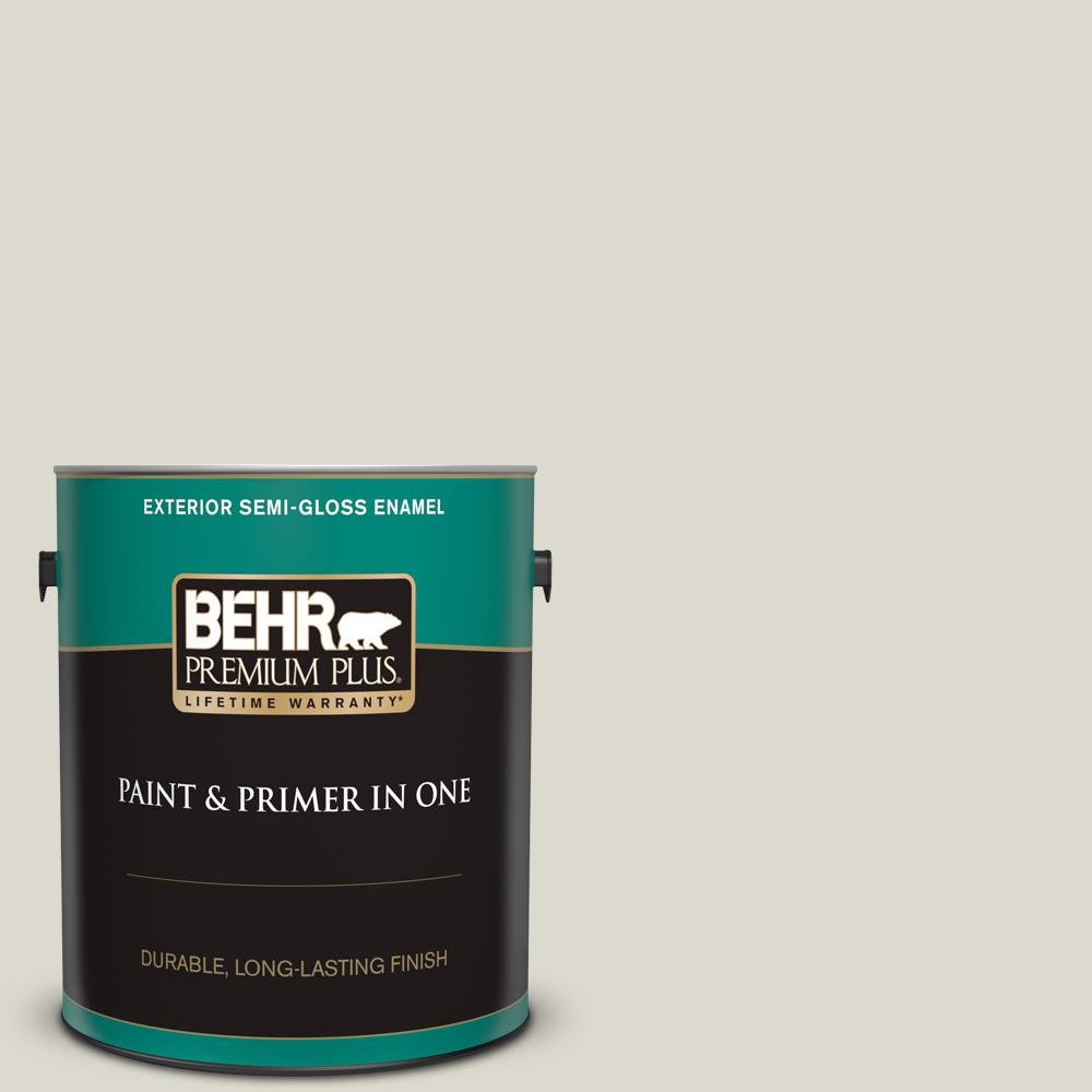 BEHR Premium Plus 1 gal. MQ318 Ginger Sugar SemiGloss Enamel Exterior Paint and Primer in One
