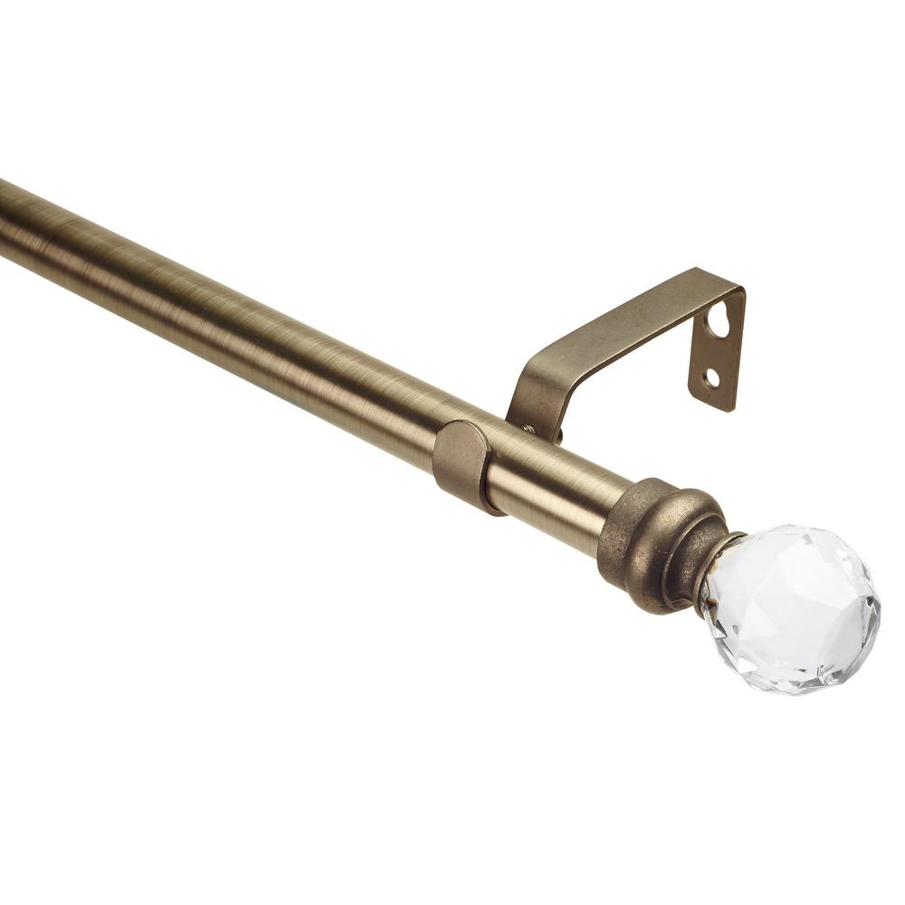 Home Details Crystal Ball 24 In To 48 In Single Curtain Rod In