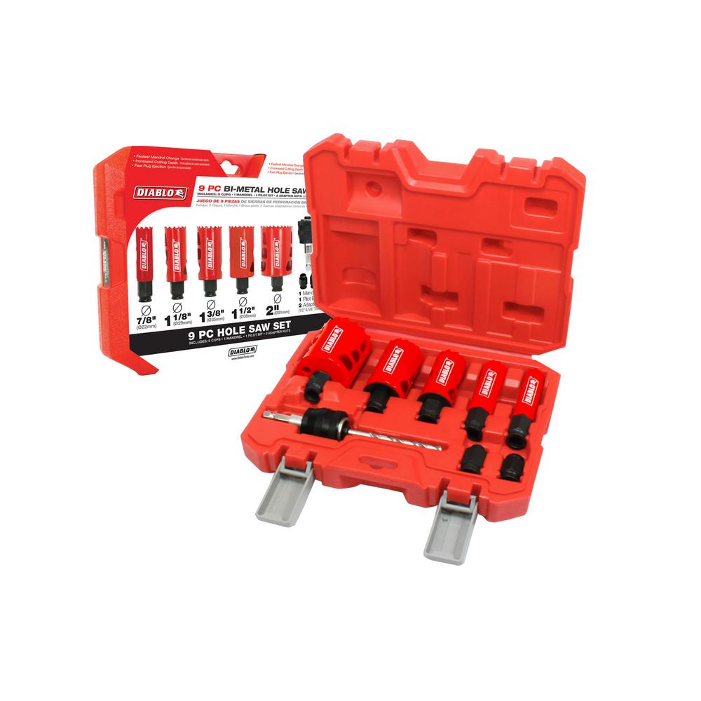 Diablo General Purpose BiMetal Hole Saw Set (9Piece)DHS09SGP The