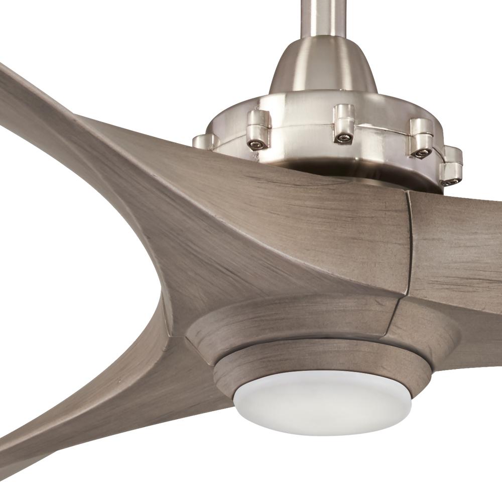 Minka Aire Aviation 60 In Integrated Led Indoor Brushed Nickel And Ash Maple Ceiling Fan With Light With Remote Control