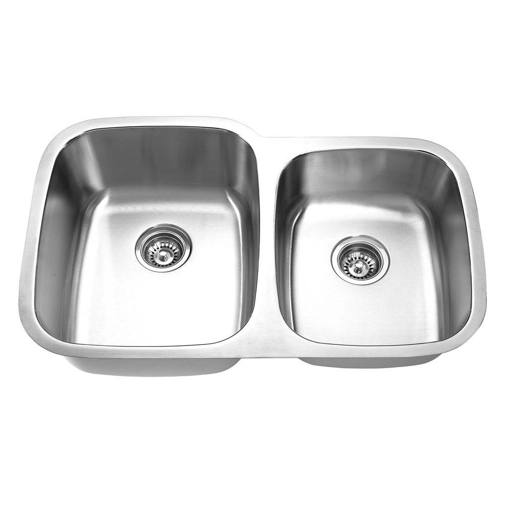 Yosemite Home Decor Undermount Stainless Steel 32 In Double Bowl Yosemite Home Decor Undermount Stainless Steel 32 In Double Bowl Kitchen Sink Satin