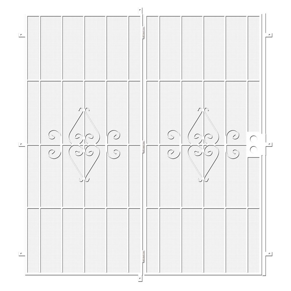 White Steel Double Door Security Doors Exterior Doors