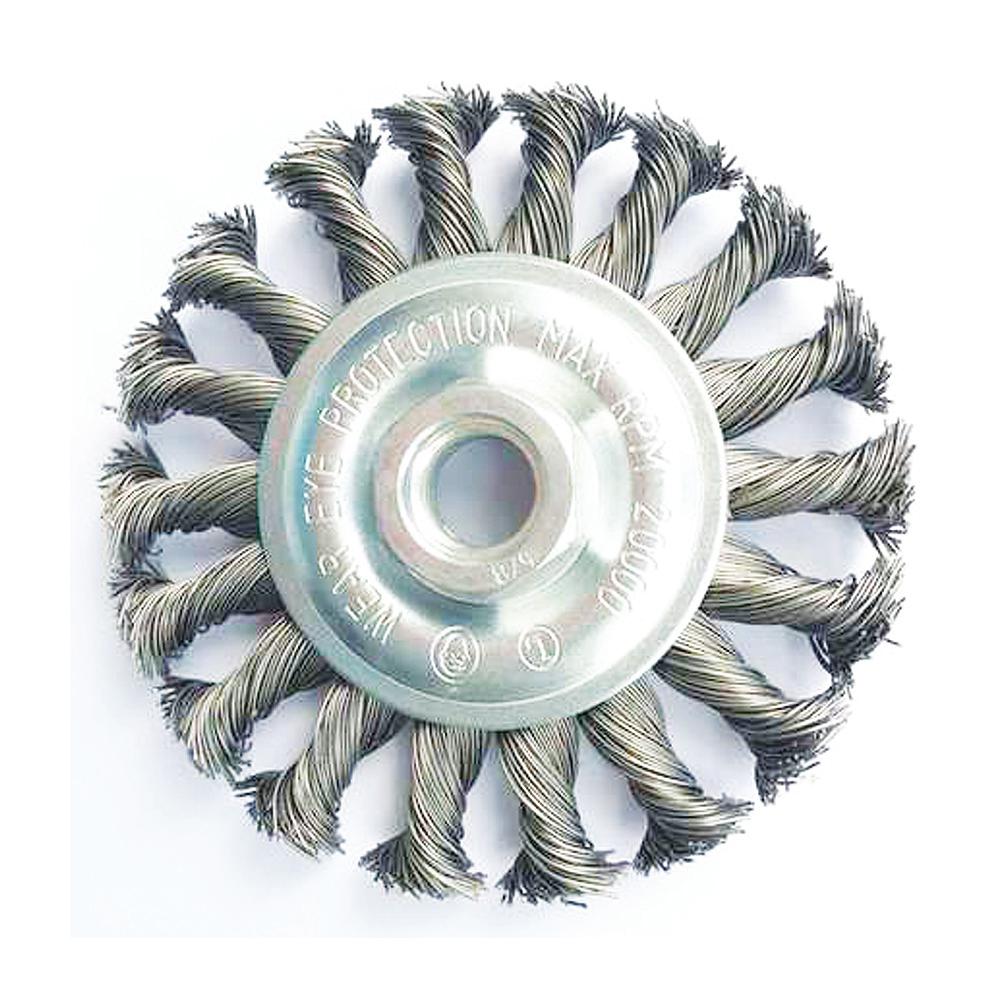 4 Inch Twist Wire Wheel 4/" x 5//8-11/" Knot Wheel Wire Brush Stainless Steel