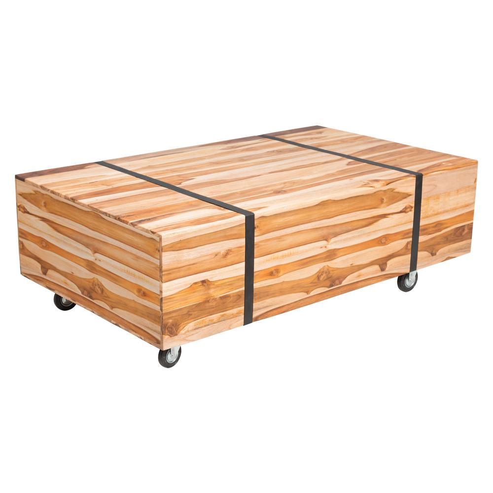 Wrought Iron Outdoor Coffee Tables Patio The Home Depot River Wood Outdoor Patio Coffee Table In Natural Teak