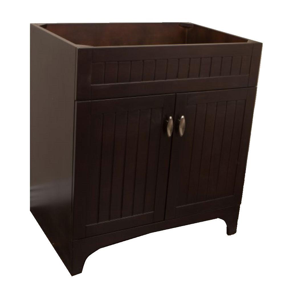 30 Inch Vanities Soft Close Door Hinges Medium Brown Bath Vanity Cabinet Only In Sable Walnut Without Top