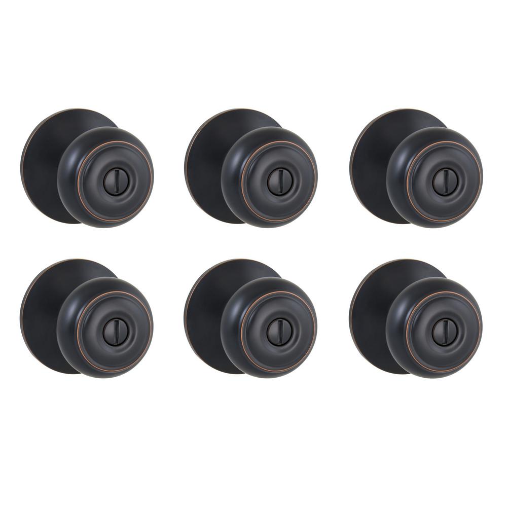 Defiant Hartford Aged Bronze Bed and Bath Door Knob Contractor Pack