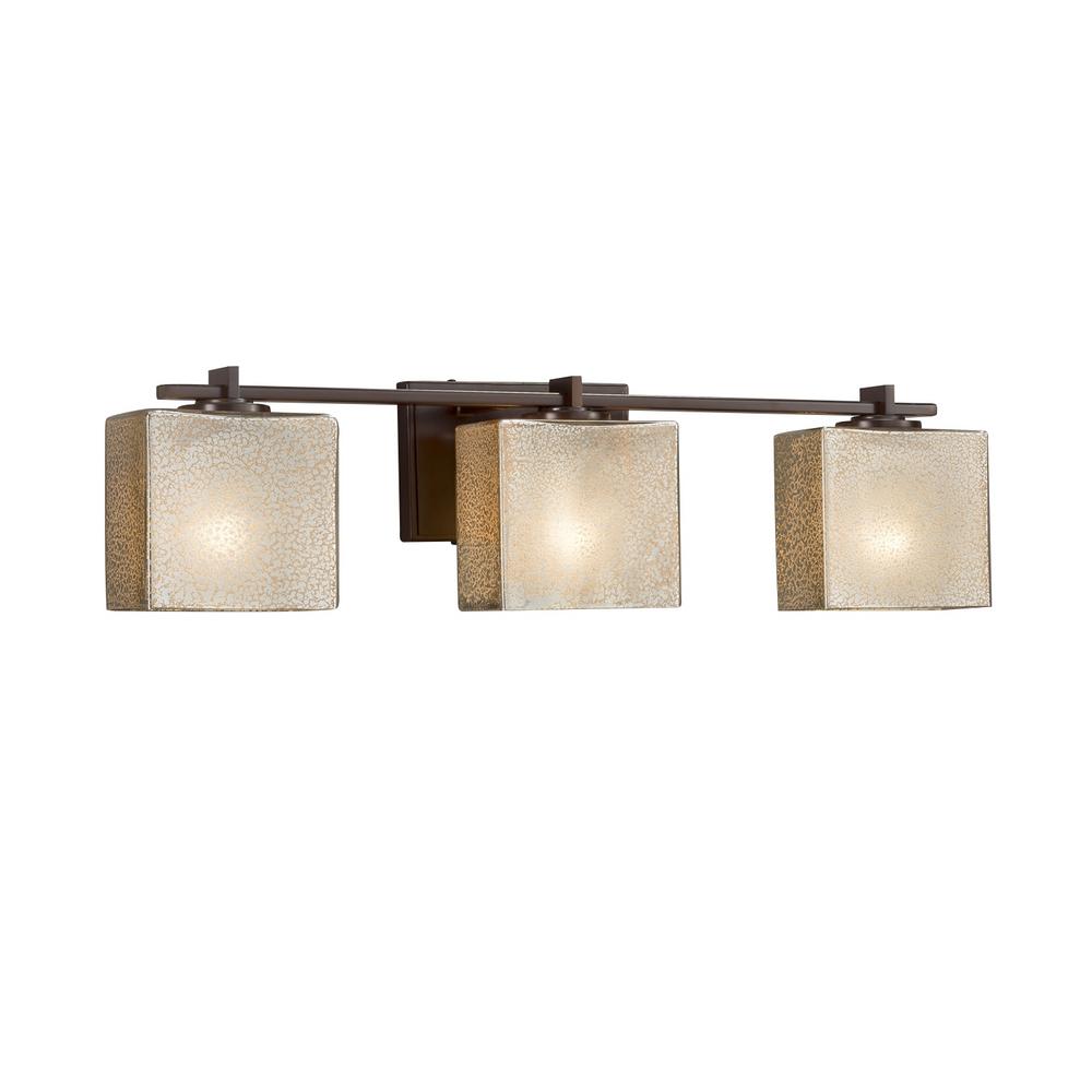 Justice Design Fusion Era 3 Light Dark Bronze Bath With Mercury Gl Shade Justice Design Fusion Era 3 Light Dark Bronze Bath With Mercury Gl Shade