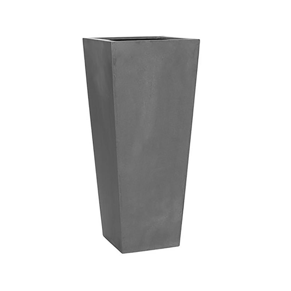 Vasesource 39 in. x 17 in. Grey Tapered Square FiberStone Planter/Pot