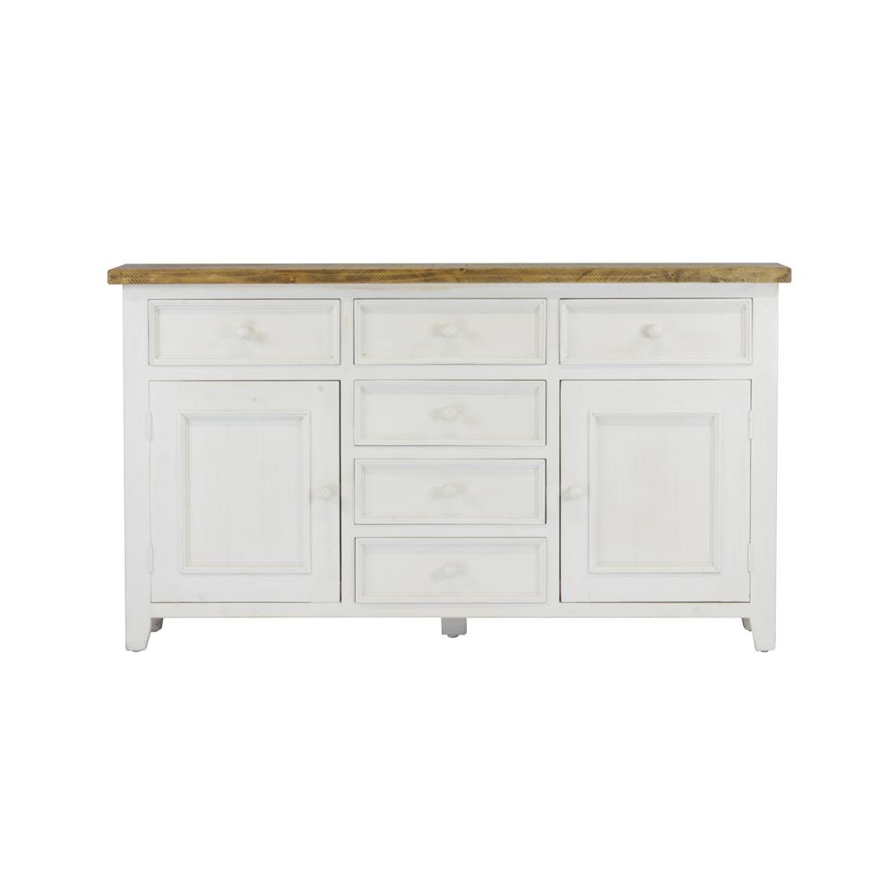 Rustic White Sideboards Buffets Kitchen Dining Room Byron Distressed White Solid Reclaimed Wood Sideboard With 6 Drawers And 2 Doors