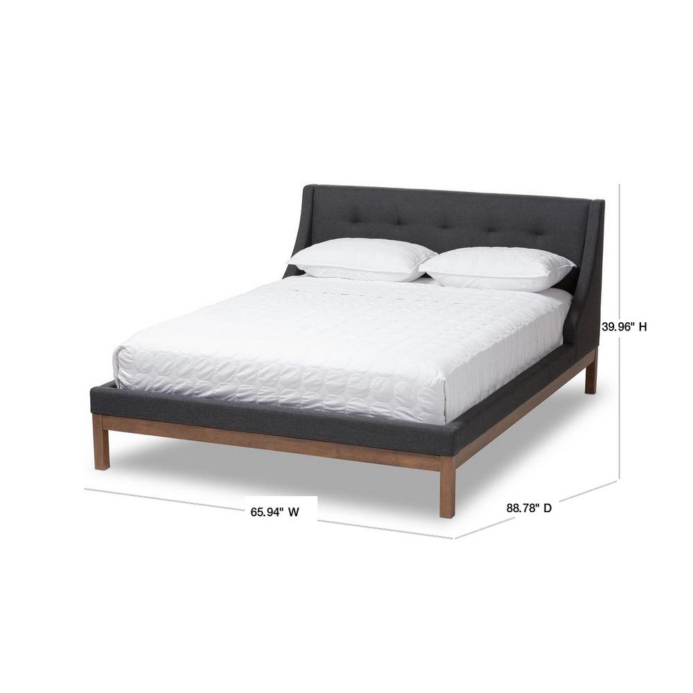 Baxton Studio Louvain Dark Gray Queen Platform Bed 146 8157 Hd The Home Depot