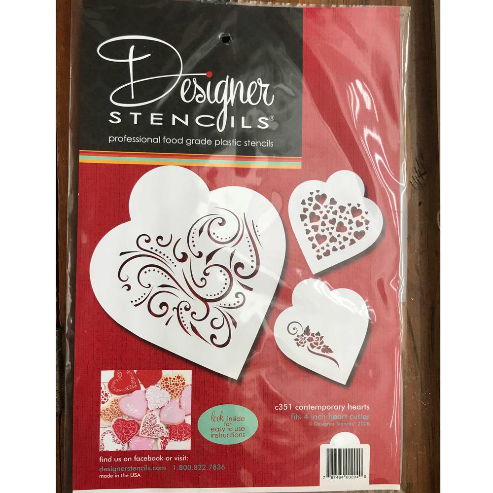 Be Mine Designer Stencils C958 Love Forever Hearts Cookie Stencil Set