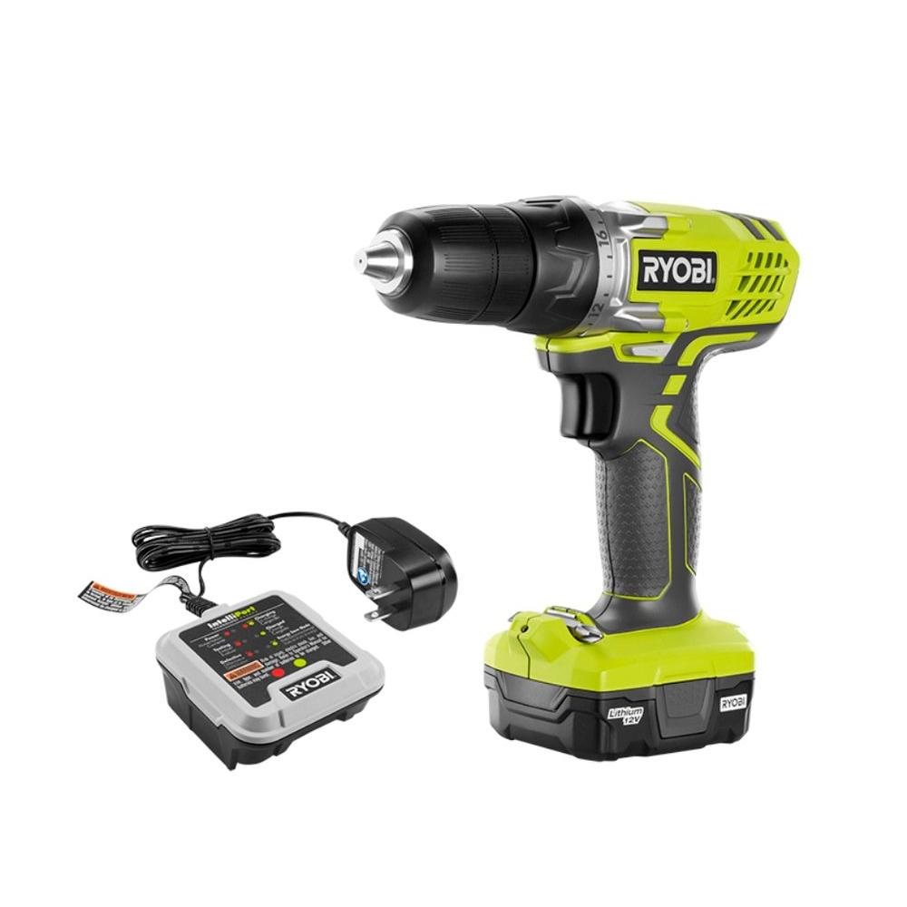RYOBI 12-Volt Lithium-Ion Cordless 3/8 in. Drill/Driver Kit with 12-Volt Battery and Charger