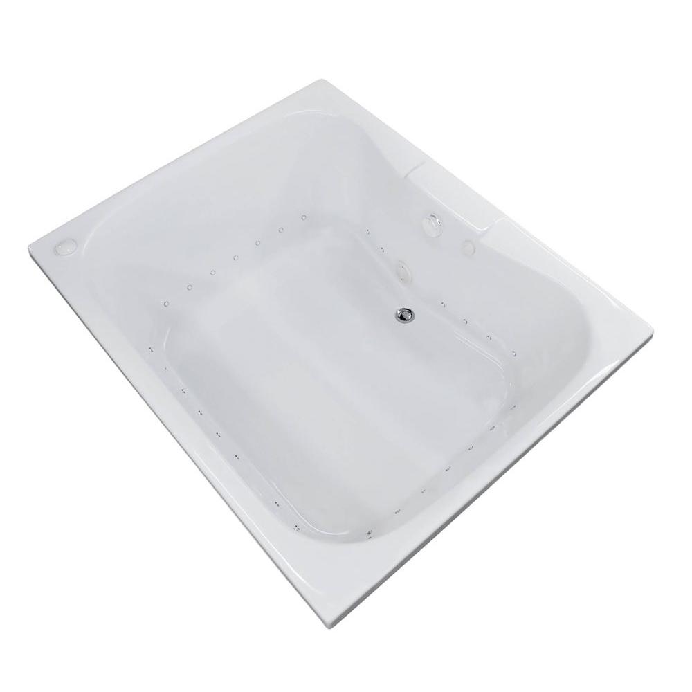 Universal Tubs Rhode 5 Ft Rectangular Drop In Whirlpool And Air Bath Tub In White