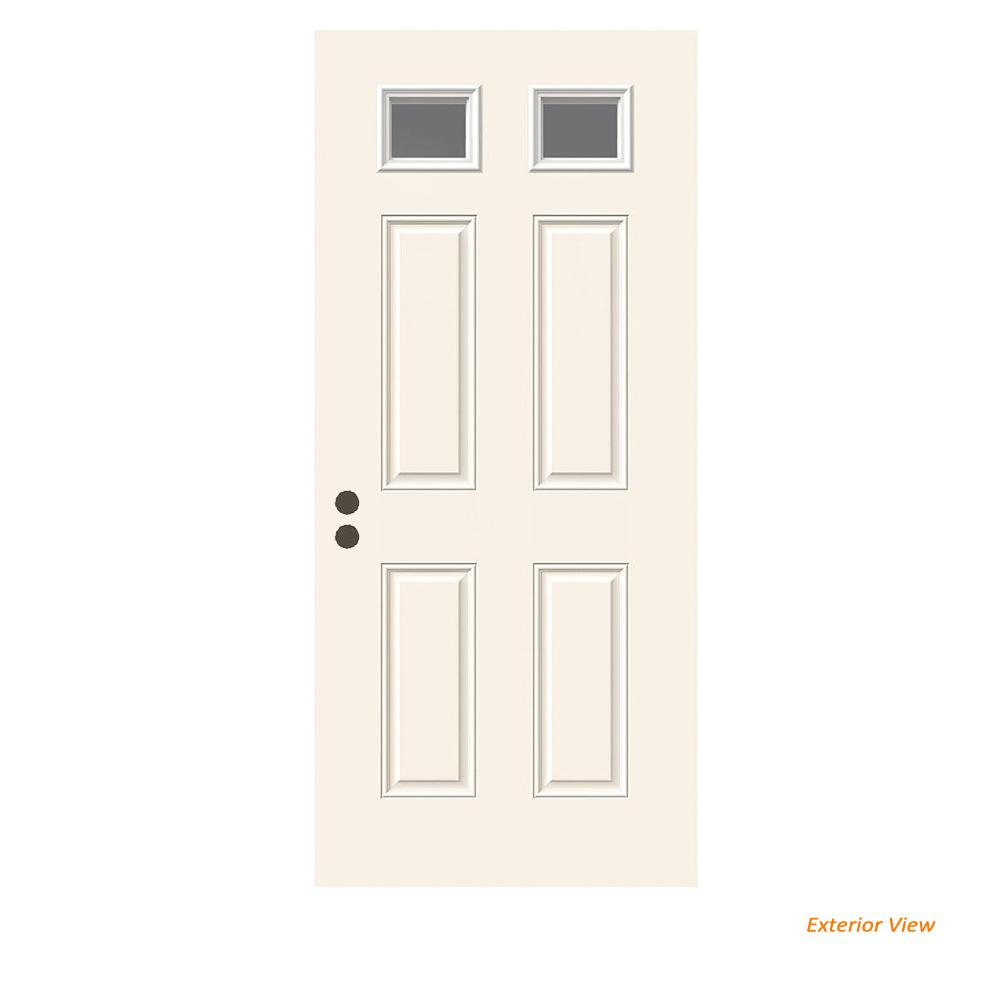 Jeld Wen 36 In X 79 In 2 Lite Primed Fiberglass Front Door Slab B63865 The Home Depot