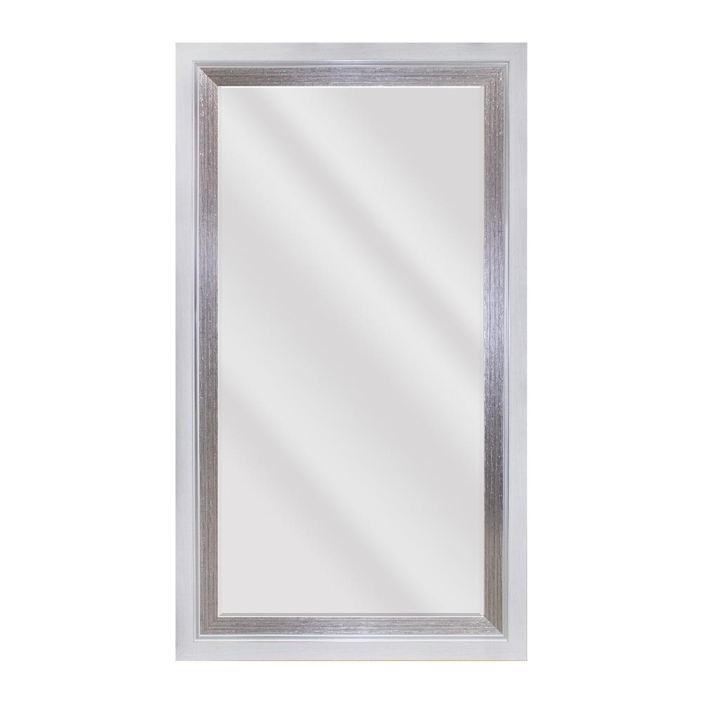 Lark 24 in. x 48 in. Contemporary Rectangular Framed PS Beveled Glass