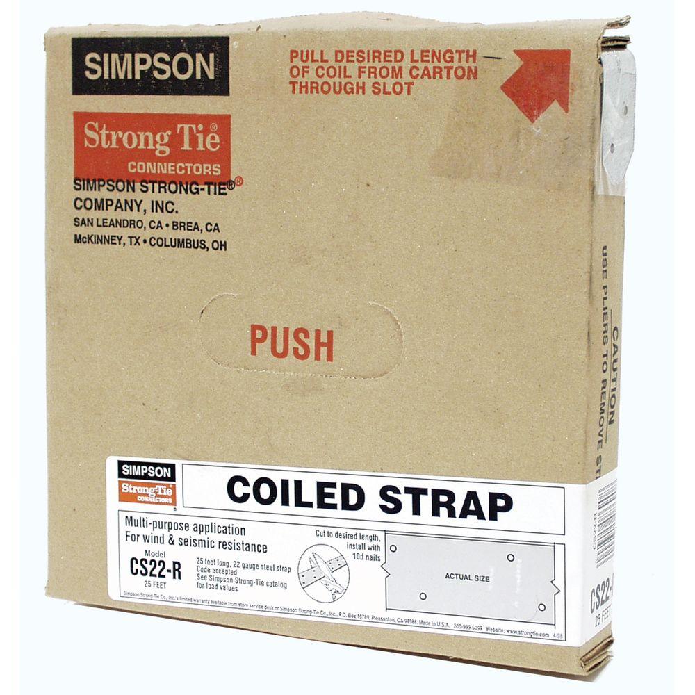 Simpson StrongTie 25 ft. 22Gauge Coiled StrapCS22R The Home Depot