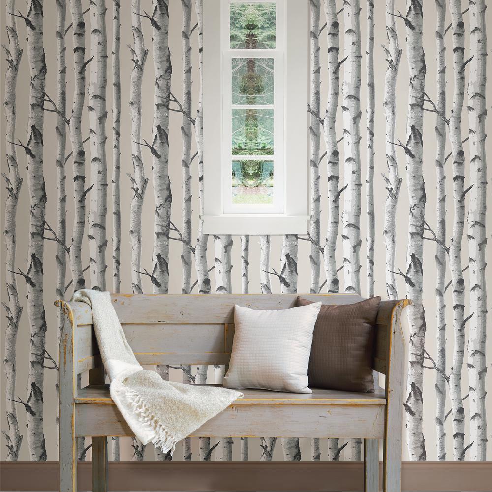 Nuwallpaper Multi Color Birch Tree Wallpaper Nu1650 The Home Depot 6 Nuwallpaper Multi Color Birch Tree Wallpaper