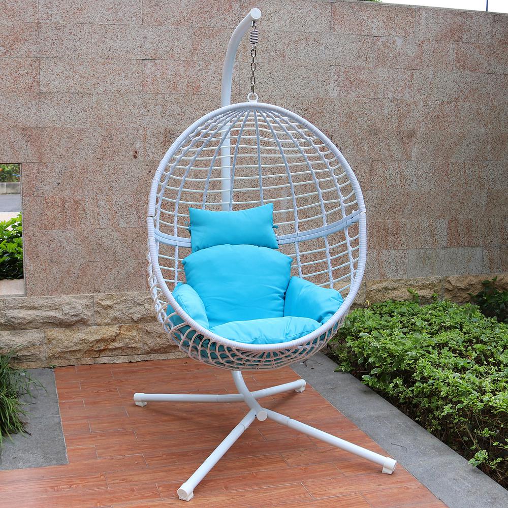 Maypex 78 In Wicker Outdoor Basket Swing Chair With White And Aqua Cushions Stand 300246 The Home Depot - Rattan Patio Swing Chair With Stand Maypex 78 In Wicker Outdoor Basket Swing Chair With White And Aqua Cushions Stand 300246 The Home Depot - Rattan Patio Swing Chair With Stand