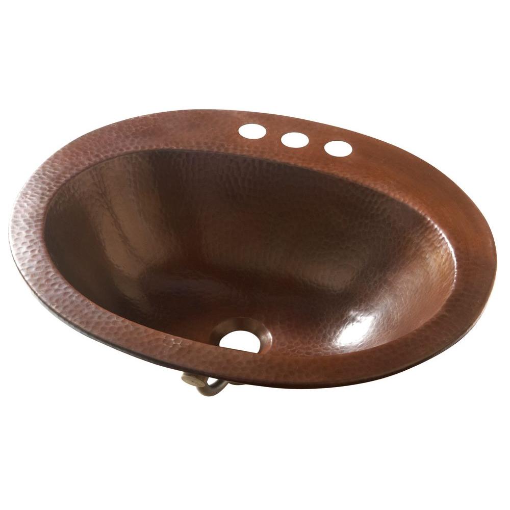 Sinkology Oval Drop In Bathroom Sink In Aged Copper